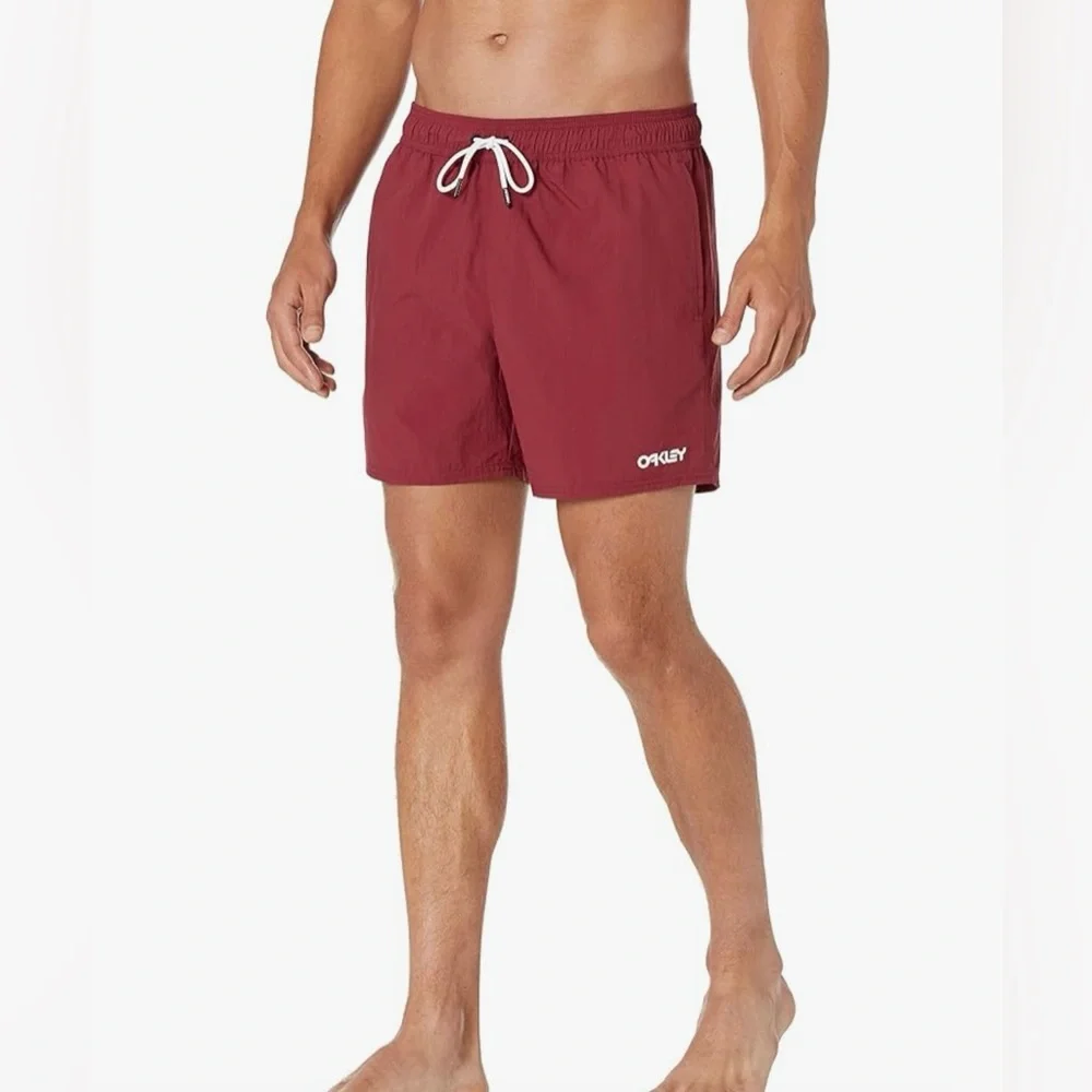 Oakley Red Mens Standard All Day Beach Shorts Size XL